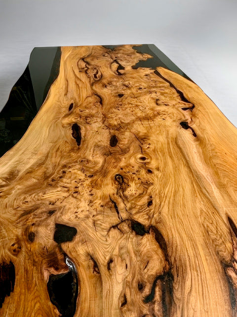 Epoxy dining table from elm with smoky resin Woodwave