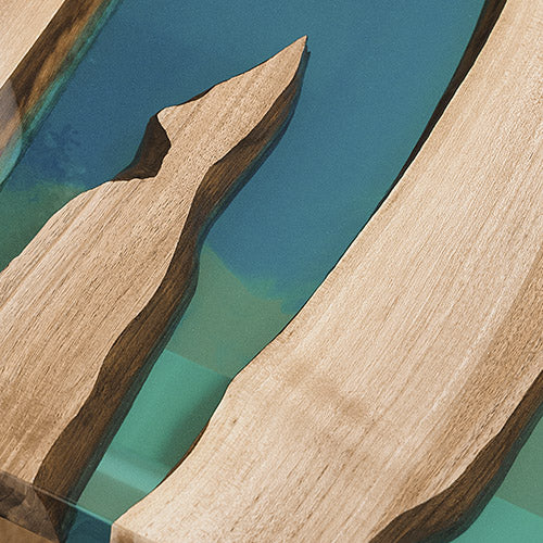 Blau und Grün glänzend