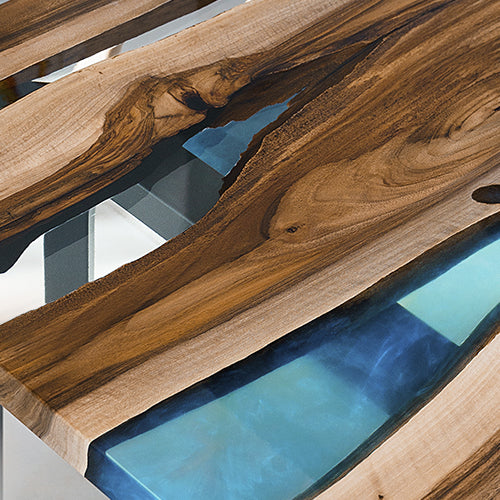 Perlmutt Blau & transparent glänzend