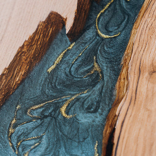 Blaugrau mit Metallic Effekt & goldenen Adern